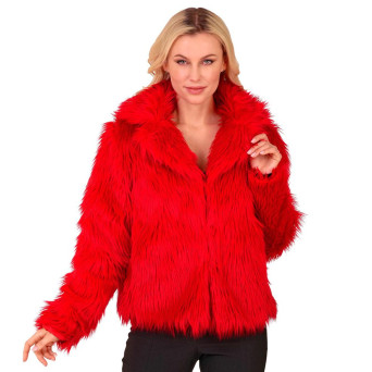 Chaqueta de Felpa de color Rojo para Adulto