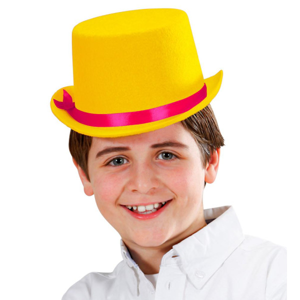 Sombrero de Copa de color Amarillo Infantil