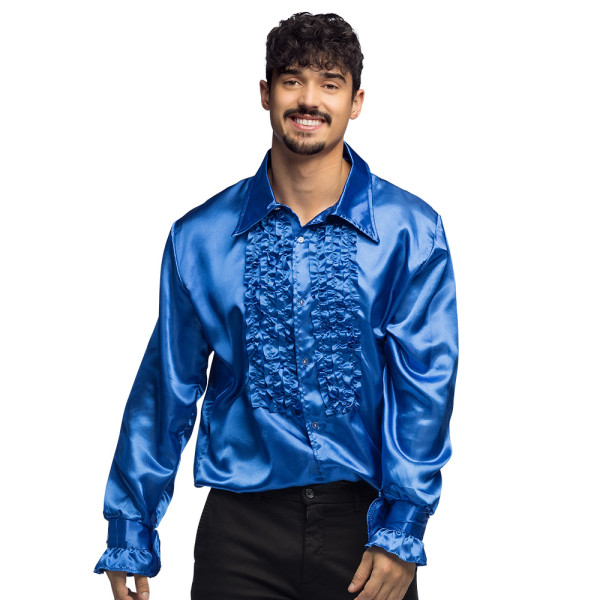 Camisa de Disco de color Azul para Adulto