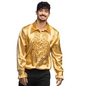Camisa de Disco de color Oro para Adulto
