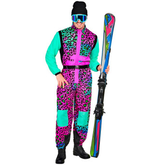 Disfraz de Esquiador Leopardo Neón para Adulto
