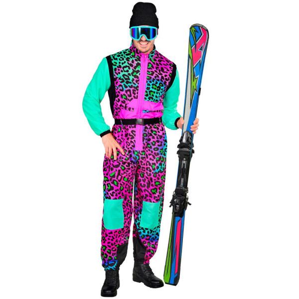 Disfraz de Esquiador Leopardo Neón para Adulto