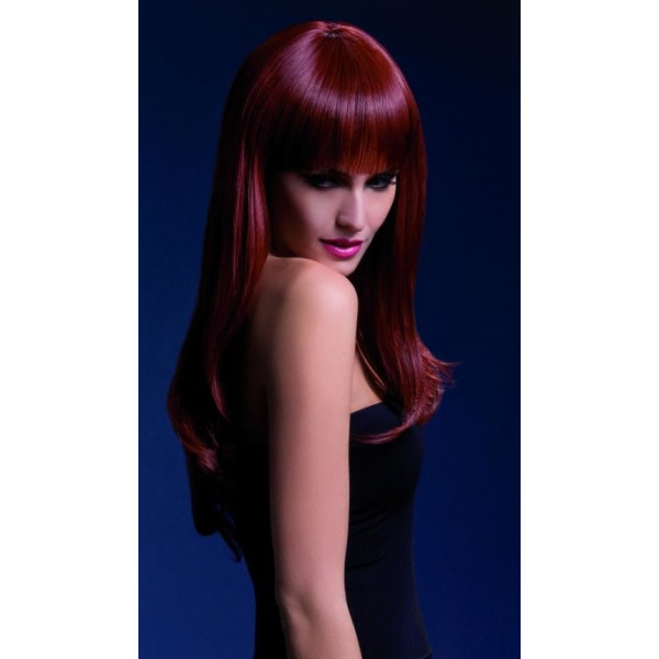 Peluca Castaña Oscuro de Sienna Fever de 66 Centímetros para Adulto
