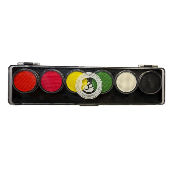 Paleta de Maquillaje al Agua 6 Unidades de 4 Gramos Color UV de Cameleon