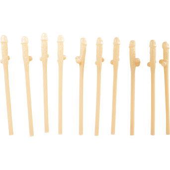 Pajita de Pene 10 Unidades de 19,5 Centímetros