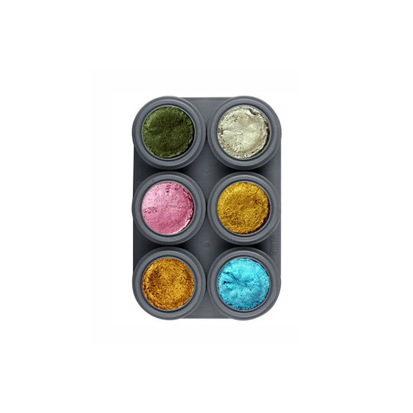 Paleta de Maquillaje al Agua Metálico M6 de 6 Colores de 2,5 Mililitros de Grimas
