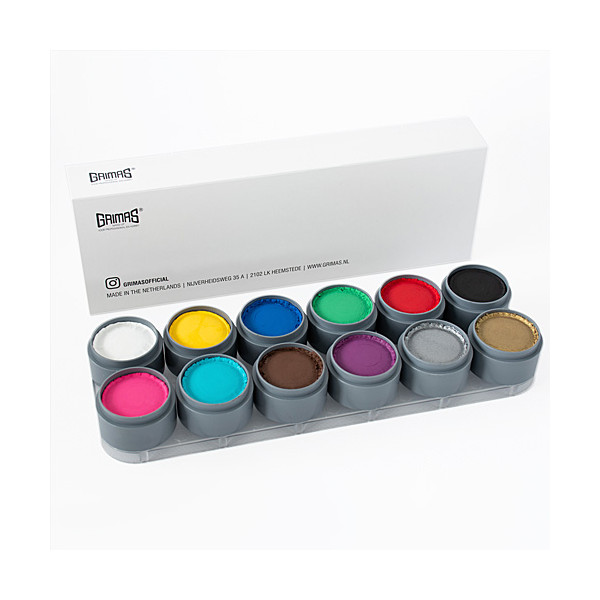 Paleta de Maquillaje al Agua P12 XL de 12 Colores de 15 Mililitros de Grimas