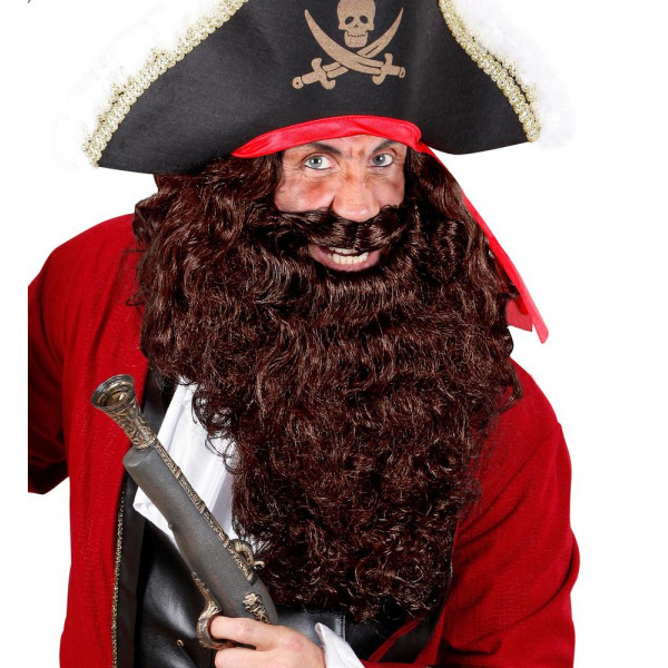 Barba Castaña de Pirata para Adulto