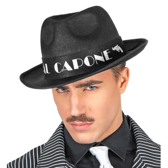 Sombrero de Al Capone de color Negro para Adulto