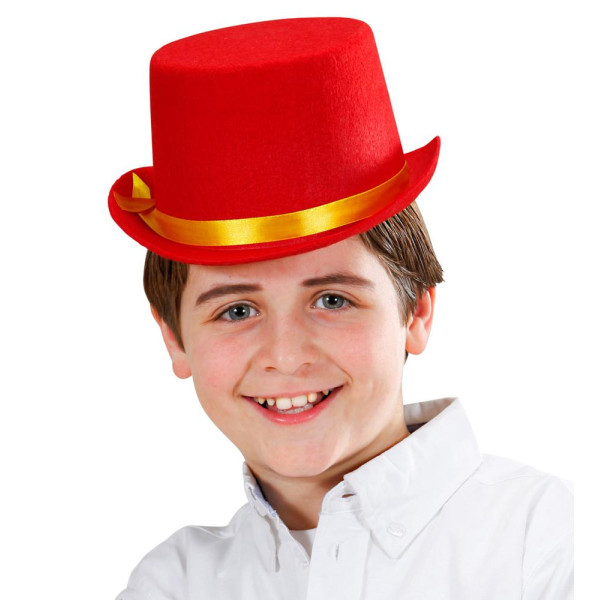 Sombrero de Copa de color Rojo Infantil