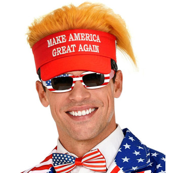 Visera de Make America Great Again con Pelo para Adulto
