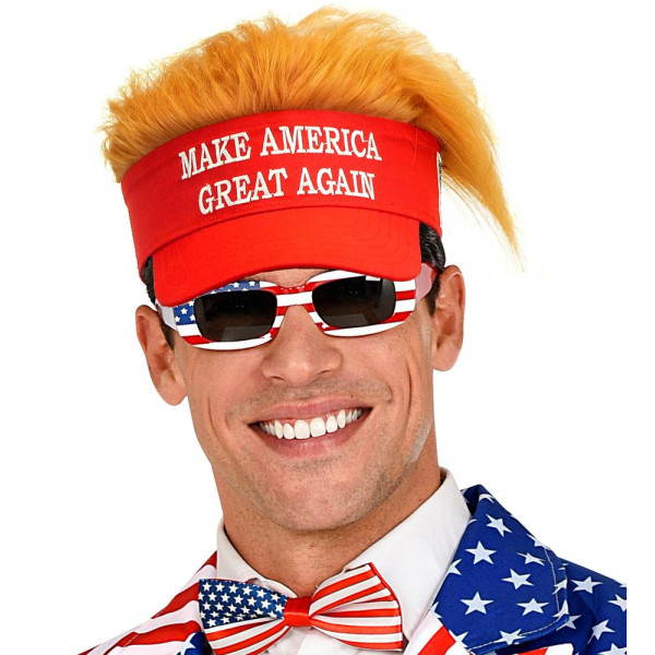 Visera de Make America Great Again con Pelo para Adulto