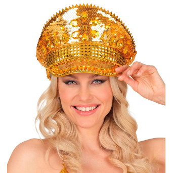 Gorra de Festival de color Oro con Lentejuelas para Adulto