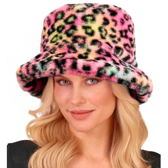 Gorro de Pescador de Leopardo Multicolor para Adulto