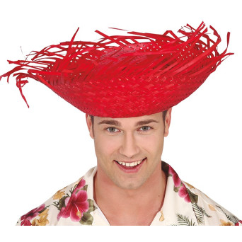 Sombrero de Espantapájaros de color Rojo para Adulto