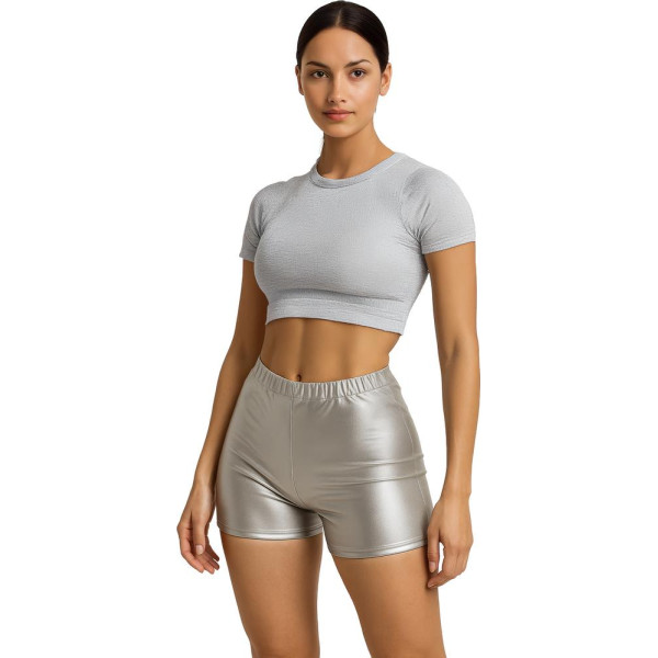 Pantalón Metálico de color Plata para Adulto