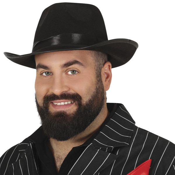 Sombrero de Gánster de color Negro para Adulto