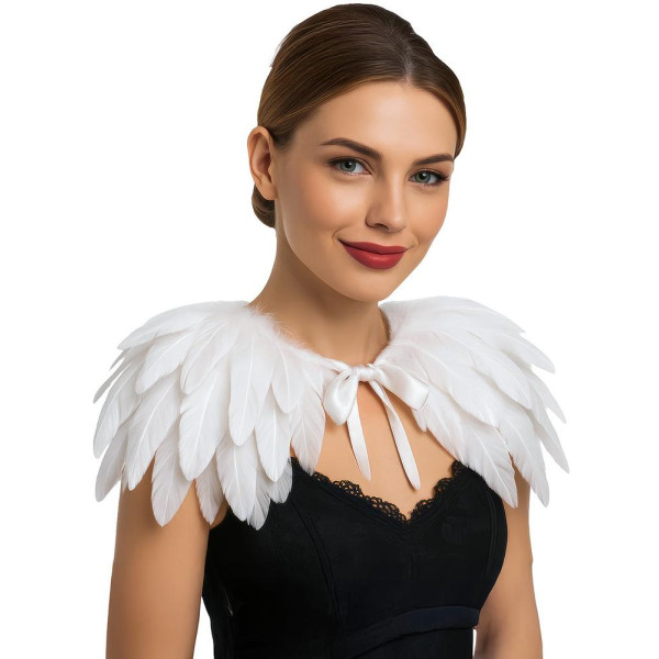 Capa de Plumas de color Blanco para Adulto