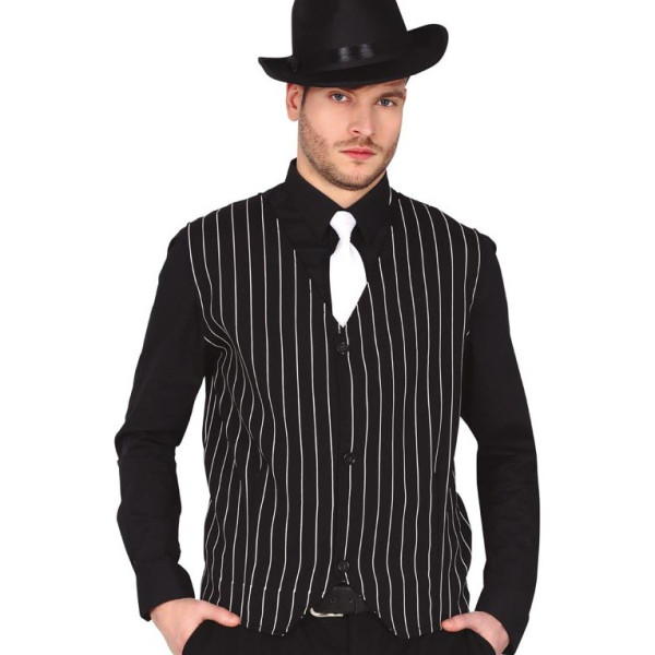 Chaleco de Gánster de color Negro para Adulto