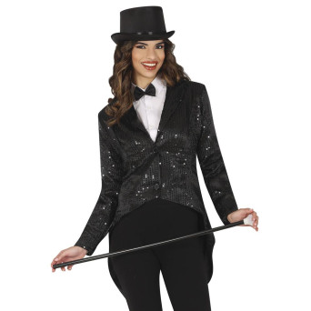 Frac de color Negro con Lentejuelas para Adulto