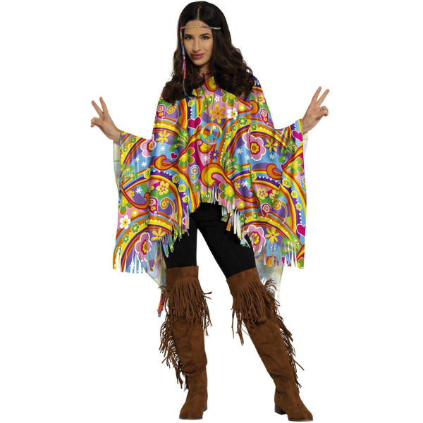 Poncho de Hippie para Adulto
