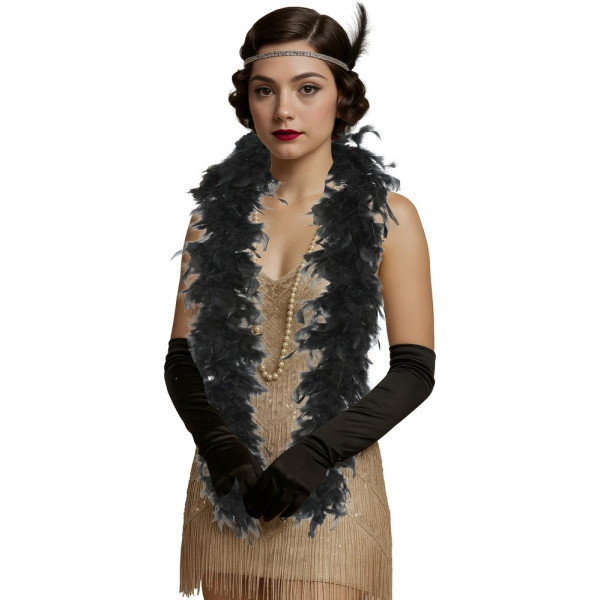 Boa de Plumas de color Negro de 80 Gramos