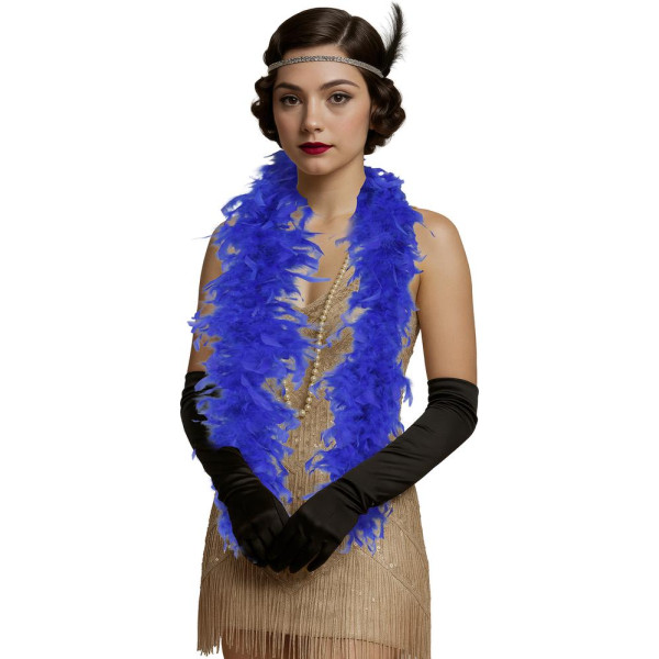 Boa de Plumas de color Azul Oscuro de 80 Gramos