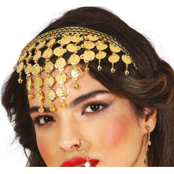 Diadema de Monedas de color Oro para Adulto