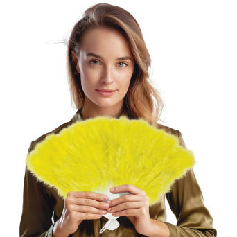 Abanico de Plumas de color Amarillo