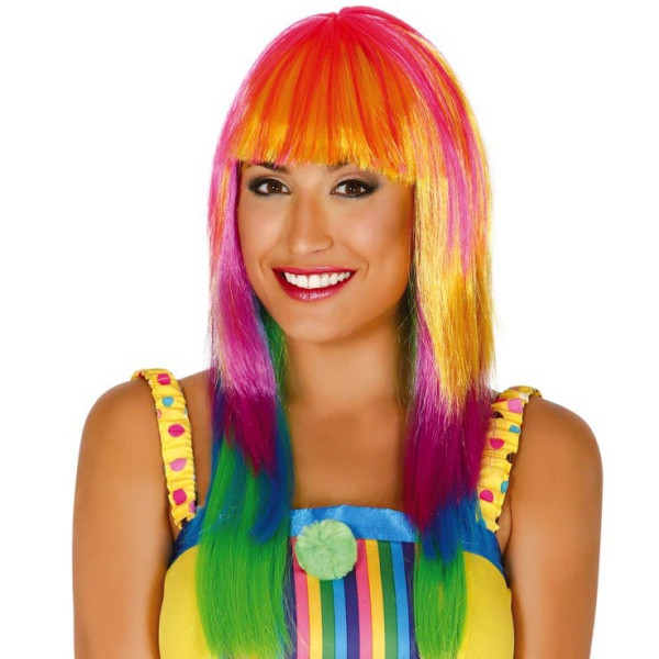 Peluca Multicolor de Melena para Adulto