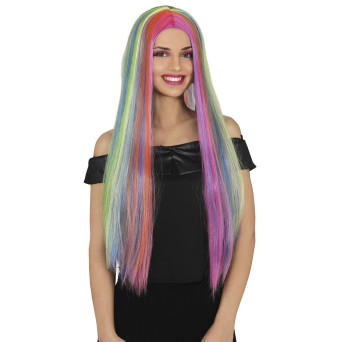 Peluca Multicolor de Melena para Adulto