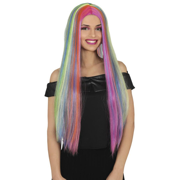 Peluca Multicolor de Melena para Adulto