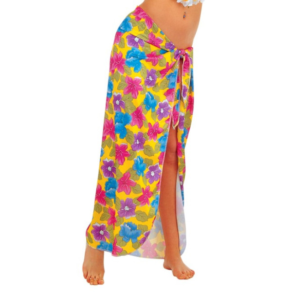Pareo Hawaiano de color Amarillo para Adulto