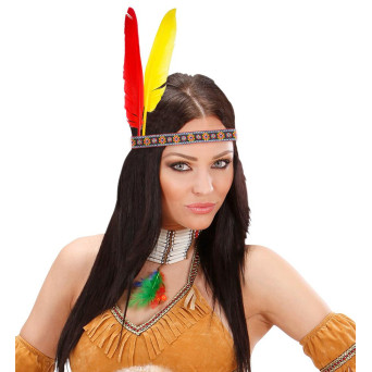 Cinta de Indio Americano con 2 Plumas para Adulto