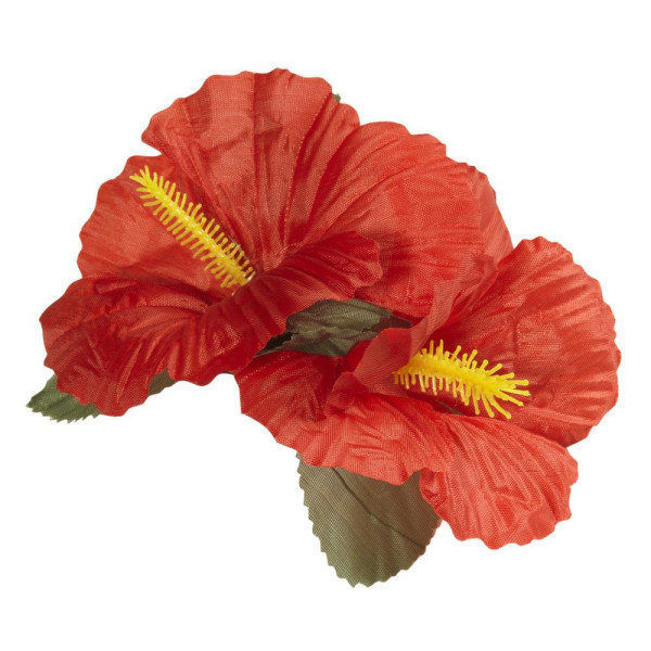 Flor de Hibiscus de color Rojo con Clip para Cabello