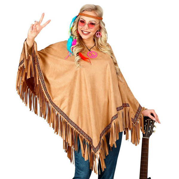 Poncho de color Marrón para Adulto