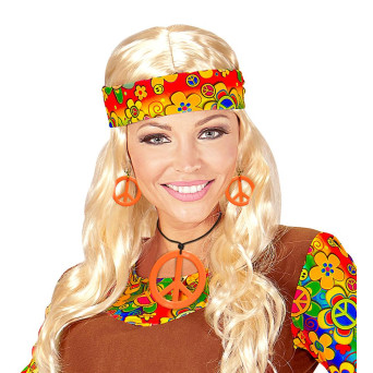 Set de Hippie de color Naranja para Adulto