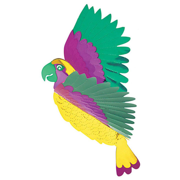 Loro Metálico 3D de 36 x 28 Centímetros