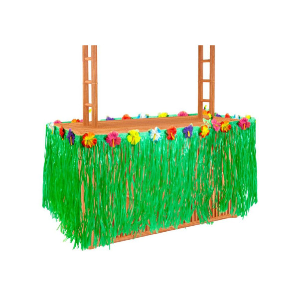 Faldón de Mesa Tropical de 275 x 70 Centímetros con Flores de Hibisco