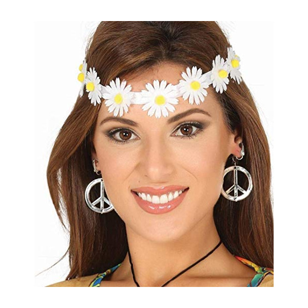Cinta para la Cabeza con Flores de color Blanco para Adulto