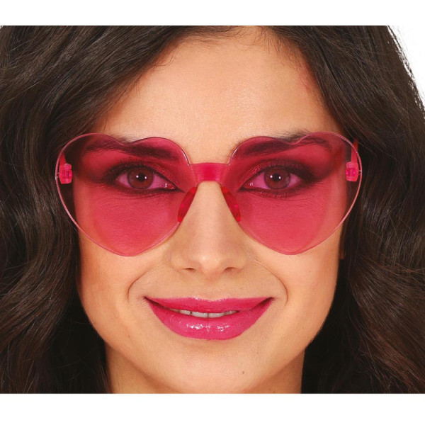 Gafas de Corazón de color Rosa para Adulto