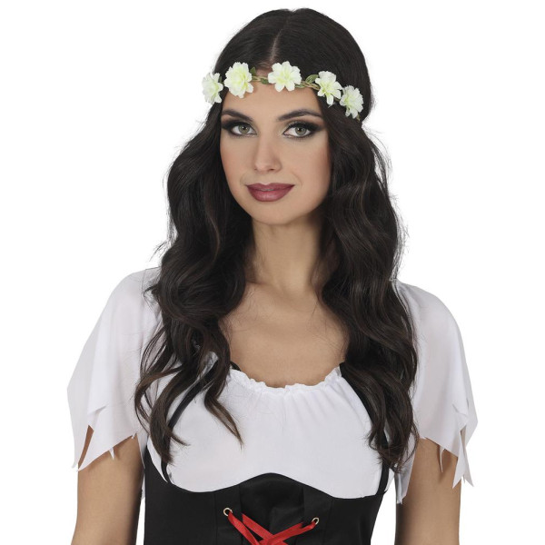 Corona de Flores de color Blanco para Adulto