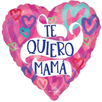 Globo Foil de Te Quiero Mamá Corazones de 45 Centímetros