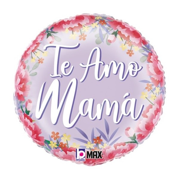 Globo Foil de Te Amo Mamá Floral de 46 Centímetros