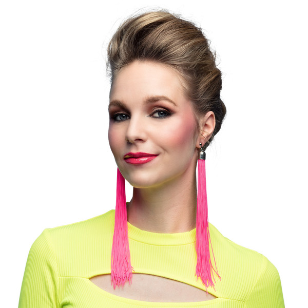 Pendientes de Festival de color Rosa Neón para Adulto