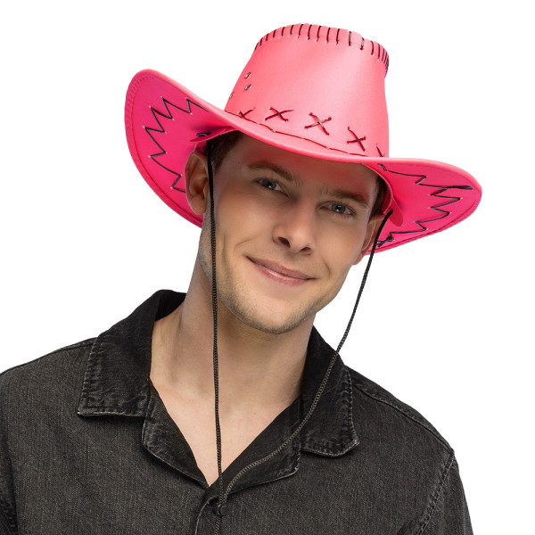 Sombrero de Vaquero Savanne de color Rosa Neón para Adulto