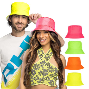 Gorro de Pescador de color Neón Varios Colores para Adulto