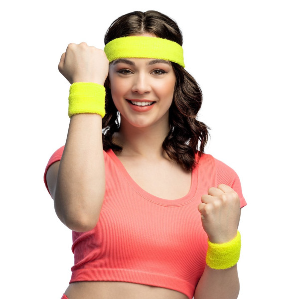 Set de Bandas Elásticas de color Amarillo Neón para Adulto