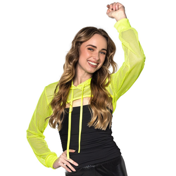Bolero de Red de color Amarillo Neón para Adulto