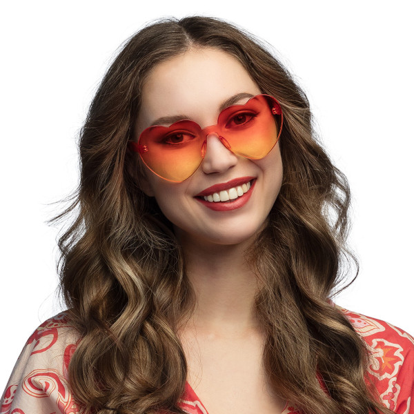 Gafas de Corazón de color Naranja para Adulto